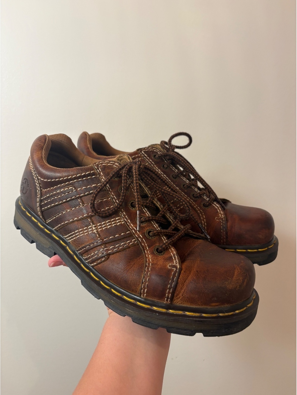 Dr. Martens Keith Brown Leather Shoe Low Boot Chunky Lug Sole Y2k Oxford Mens 12